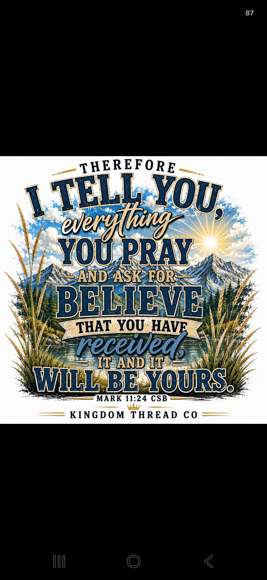 Therefore I tell you